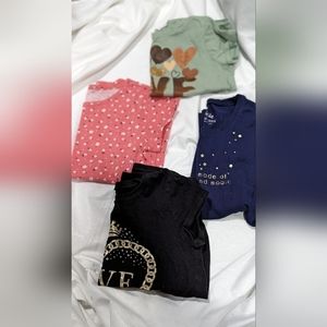 4 Girls T-Shirts  Casual Wear Size 7/8